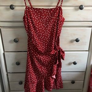 princess polly red polka dot dress